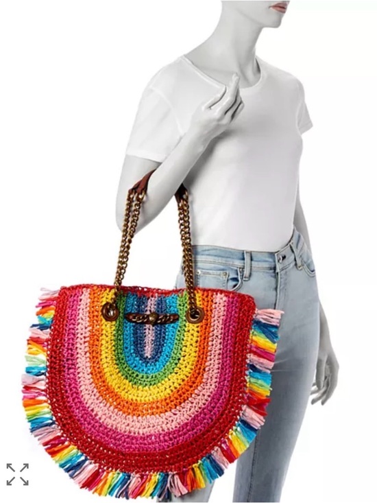 Kurt Geiger Handbags - Kurt Geiger Chelsea Rainbow Stripe Fringe Tote